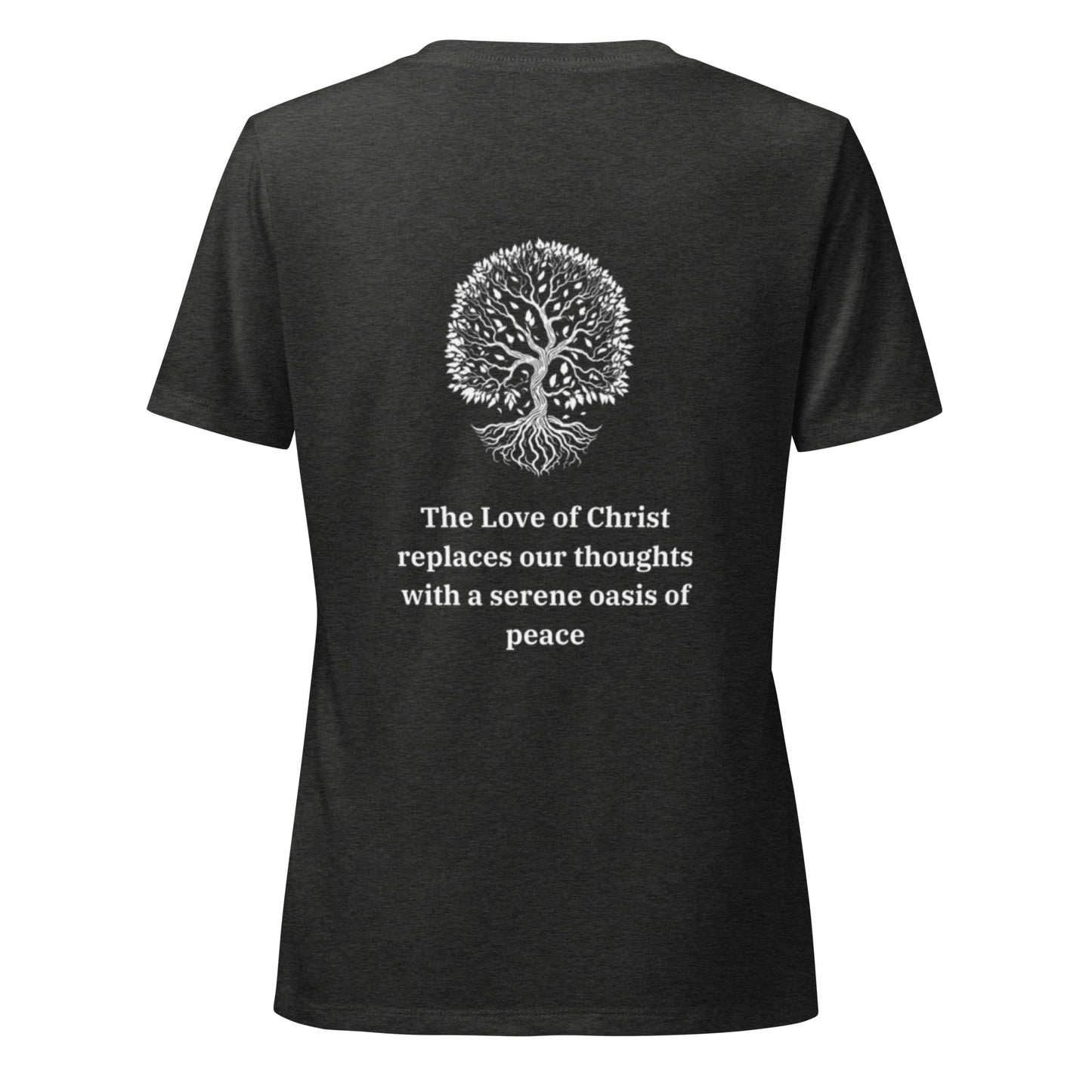 Women’s relaxed (Peace) v-neck t-shirt (PHILIPPIANS 4:7)