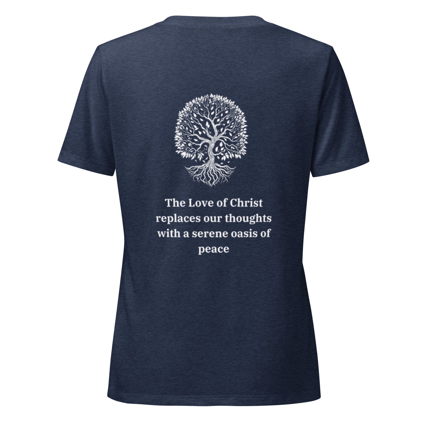 Women’s relaxed (Peace) v-neck t-shirt (PHILIPPIANS 4:7)