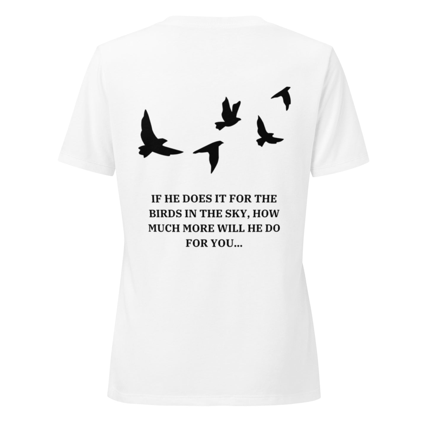 Women’s relaxed (Peace) v-neck t-shirt (MATTHEW 6:25-34)