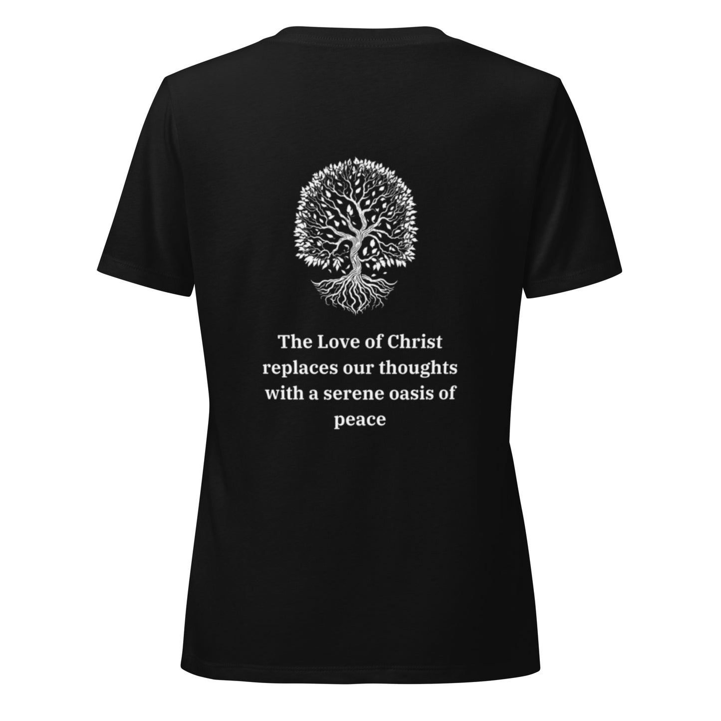 Women’s relaxed (Peace) v-neck t-shirt (PHILIPPIANS 4:7)